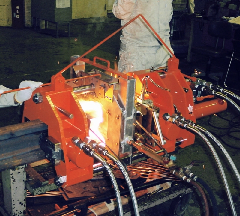 Image of gas pressure welder for railway rails